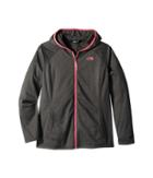 The North Face Kids Tech Glacier Full Zip Hoodie (little Kids/big Kids) (tnf Medium Grey Heather/blue Wing Teal/gem Pink) Girl's Sweatshirt
