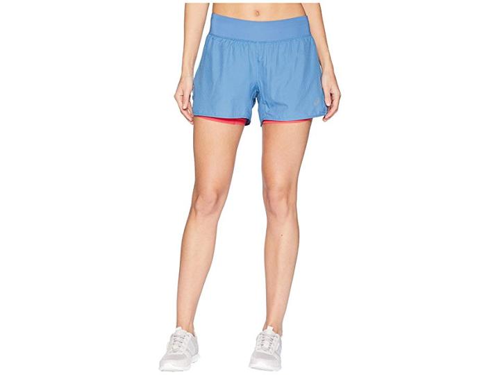 Asics Cool 2-n-1 3.5 Shorts (azure/pixel Pink) Women's Shorts