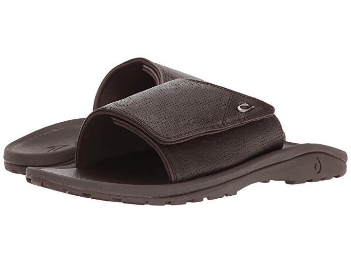 Olukai Kupuna Slide (dark Wood/dark Wood) Men's Sandals