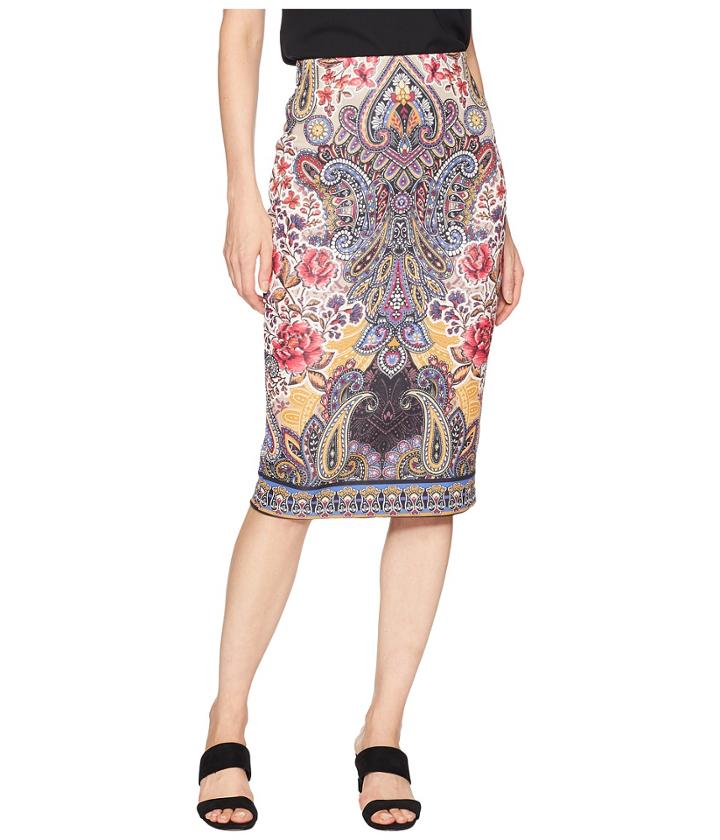 Eci Printed Scuba Midi Skirt (red/black) Women's Skirt