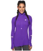 New Balance Impact Half Zip (deep Violet) Women's Sweatshirt