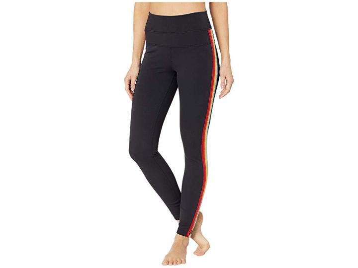 Spiritual Gangster Rainbow Track Tights (black) Women's Casual Pants