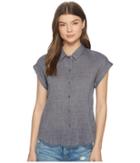 Lucky Brand Solid Short Sleeve Top (chambray) Women's Clothing