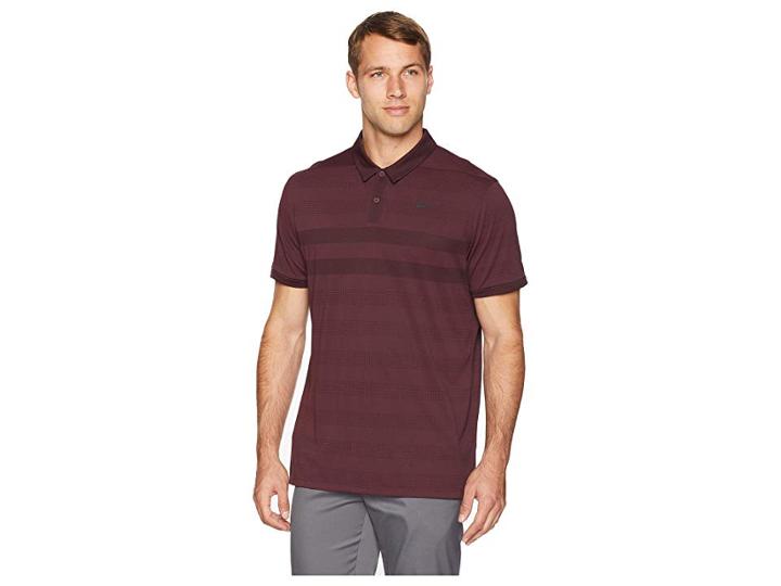 Nike Golf Zonal Cooling Stripe Polo (burgundy Crush/black) Men's Clothing