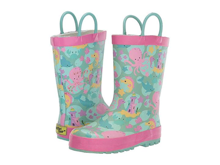 Western Chief Kids Sea Stars Rain Boot (toddler/little Kid) (aqua) Girls Shoes