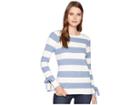 Joules Myanna Tie Sleeve Sweater (light Blue Stripe) Women's Sweater