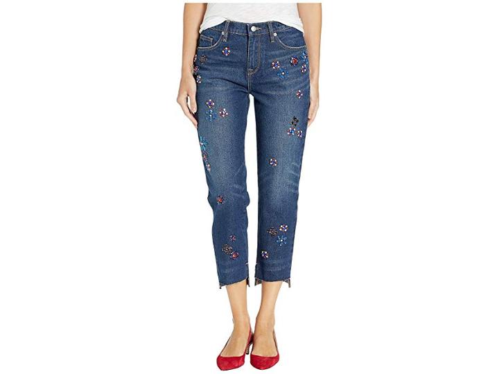 Juicy Couture Floral Embellished Boyfriend Jeans (hayworth Wash) Women's Jeans