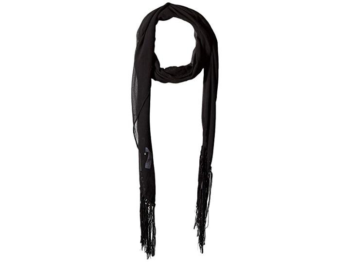 Bcbgmaxazria Embroidery Half Moon Shawl (black) Scarves