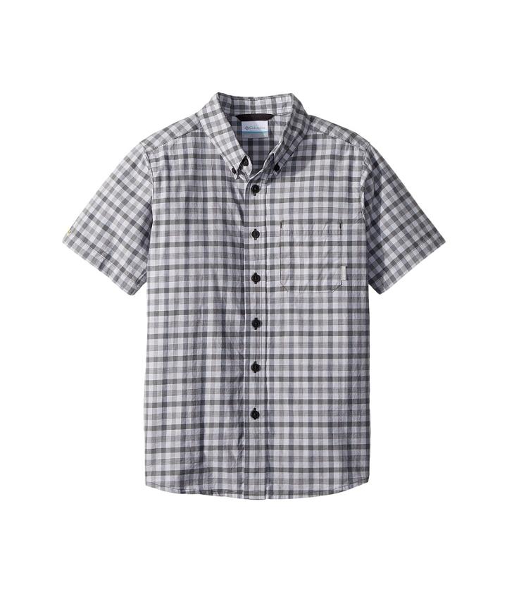 Columbia Kids Rapid Rivers Short Sleeve Shirt (little Kids/big Kids) (shark Small Plaid) Boy's Short Sleeve Button Up