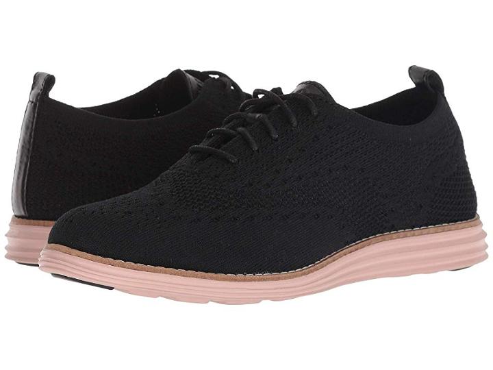 Cole Haan Original Grand Stitchlite Wing Oxford (black Knit) Women's Lace Up Casual Shoes