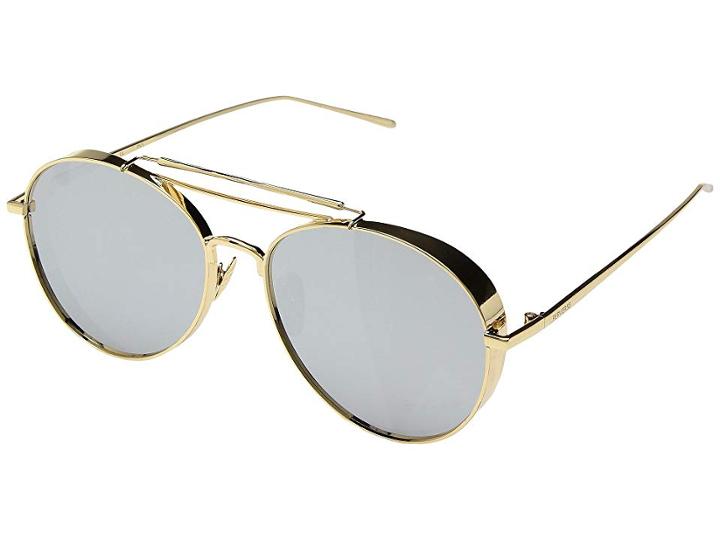 Thomas James La By Perverse Sunglasses Solid Gold (dancer/gold Metal/smoke Mirrored) Fashion Sunglasses