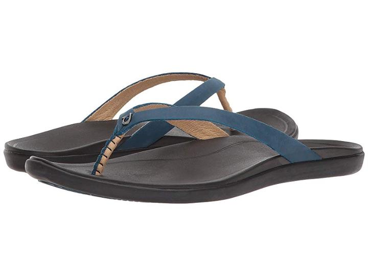 Olukai Ho'opio Leather (legion Blue/black) Women's Sandals
