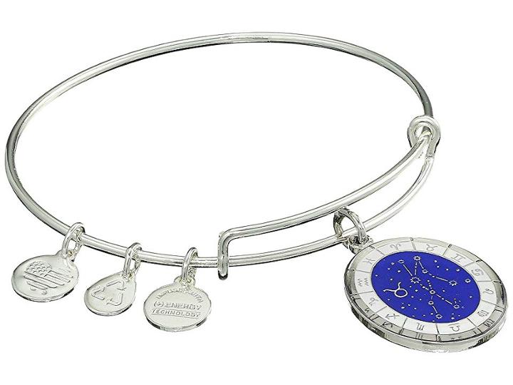 Alex And Ani Celestial Wheel Taurus Constellation Bangle (shiny Silver) Bracelet