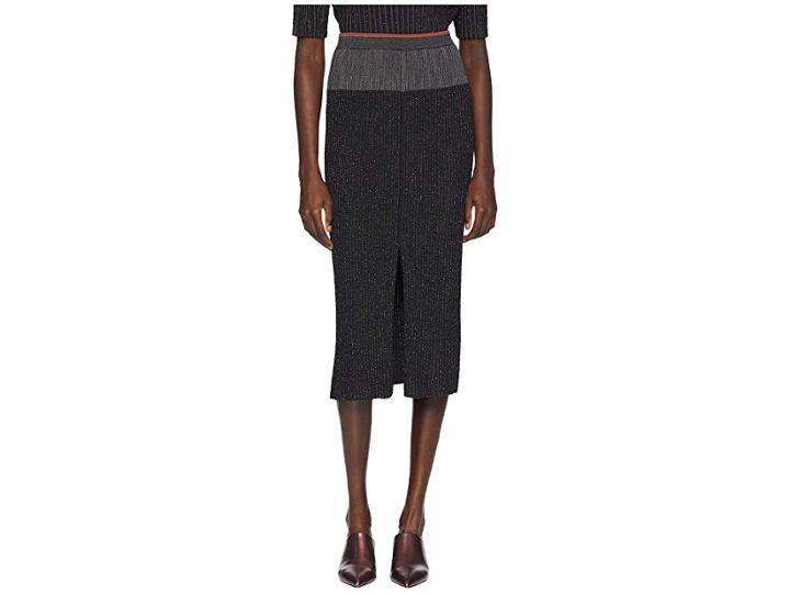 Paul Smith Lurex Stripe Knitted Skirt (black/gold) Women's Skirt