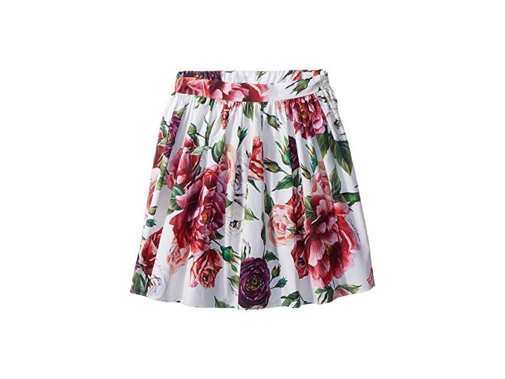 Dolce & Gabbana Kids Poplin Peonie Skirt (toddler/little Kids) (peonie Print) Girl's Skirt