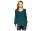 B Collection By Bobeau Malin Puff Sleeve Knit Top (ponderosa Pine) Women's Clothing