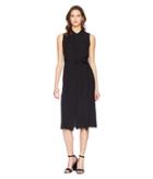 Jil Sander Navy Sleeveless Crepe De Chine Dress (black) Women's Dress