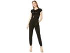Bebe Lace-up Tassel Jumpsuit (black) Women's Jumpsuit & Rompers One Piece