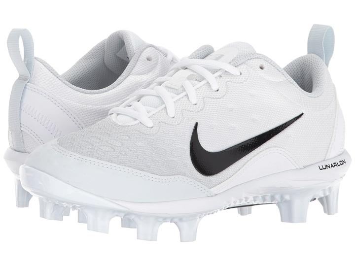 Nike Hyperdiamond 2 Pro Mcs (white/black/pure Platinum/pure Platinum) Women's Cleated Shoes