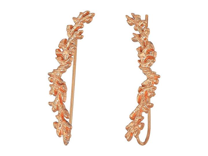 Alex And Ani Coral Ear Climber Earrings (shiny Rose Gold) Earring
