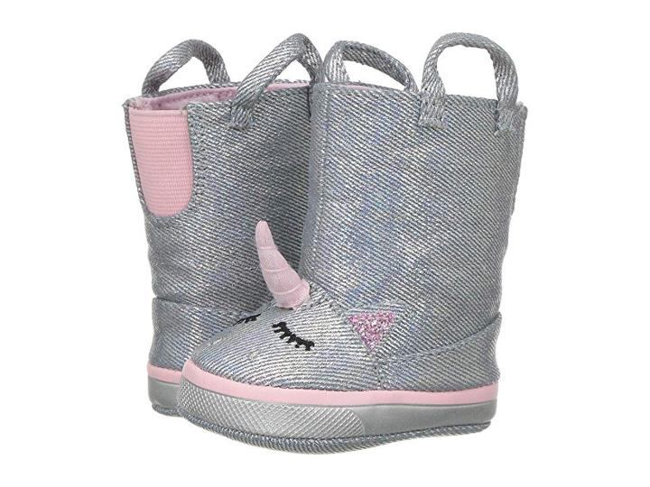 Baby Deer Soft Sole Unicorn Boot (infant) (silver) Girls Shoes