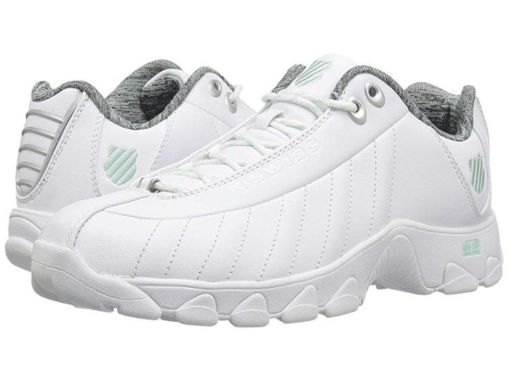 K-swiss St329 Cmf (white/brooke Green) Women's Lace Up Casual Shoes