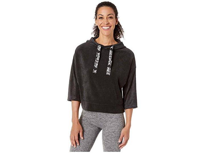 Reebok Work Out Ready Meet You There Terry Hoodie (black) Women's Sweatshirt