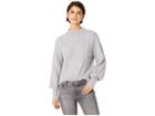 1.state Crew Neck Mixed Cable Sweater (light Heather Grey) Women's Sweater