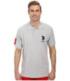 U.s. Polo Assn. Solid Pique Polo (light Heather Gray) Men's Short Sleeve Pullover