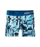 Nike Kids Pro Print Short (big Kids) (neo Turquoise/blue Force/atmosphere Grey) Girl's Shorts