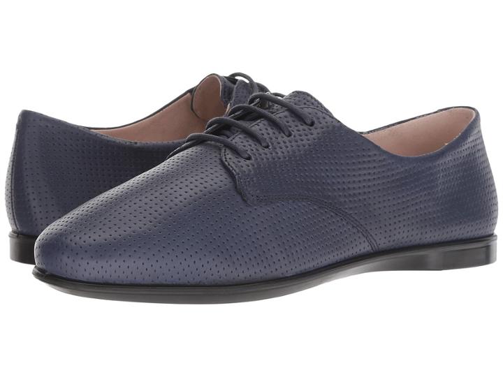 Ecco Incise Enchant Tie (blue Iris Calf Leather) Women's Lace Up Casual Shoes