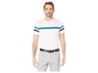 Calvin Klein Short Sleeve Solid Printed Color Blocked Crew (standard White Combo) Men's T Shirt