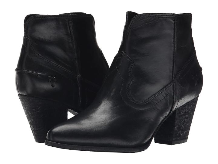 Frye Renee Seam Short (black Washed Antique Pull Up) Cowboy Boots