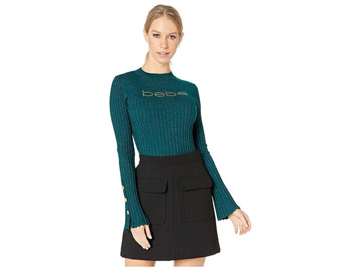 Bebe Grommet Flare Sleeve Sweater (botanical Garden) Women's Sweater