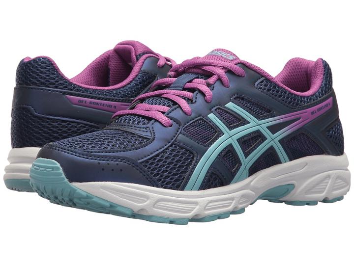 Asics Kids Gel-contend 4 Gs (big Kid) (indigo Blue/porcelain Blue/orchid) Girls Shoes