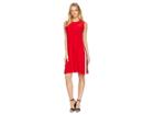 Kamalikulture By Norma Kamali Side Stripe Sleeveless Swing Dress (tango/engineered Stripe) Women's Dress
