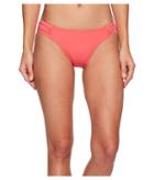 Tommy Bahama Pearl Side-shirred Hipster Bikini Bottom (coral Glow) Women's Swimwear