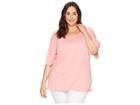 Michael Michael Kors Plus Size Gathered Sleeve Peasant Top (bright Blush) Women's Clothing