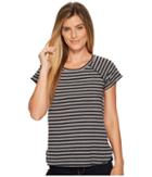Columbia Trail Shaker Stripe Short Sleeve Shirt (black/grey Heather Stripe) Women's T Shirt