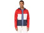 U.s. Polo Assn. Tricolor Block Hooded Windbreaker (engine Red) Men's Clothing
