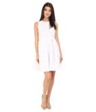Calvin Klein Sleeveless Fit Flair Dress Cd6g4r9a (white) Women's Dress