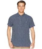 Todd Snyder Short Sleeve Popover Stripe Shirt (indigo) Men's Short Sleeve Knit