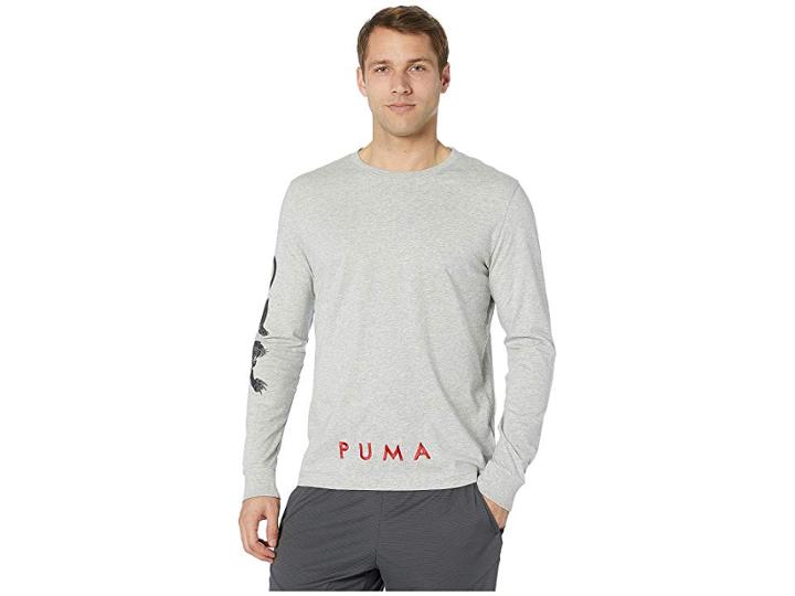 Puma Last Dayz Long Sleeve T-shirt (light Gray Heather) Men's T Shirt