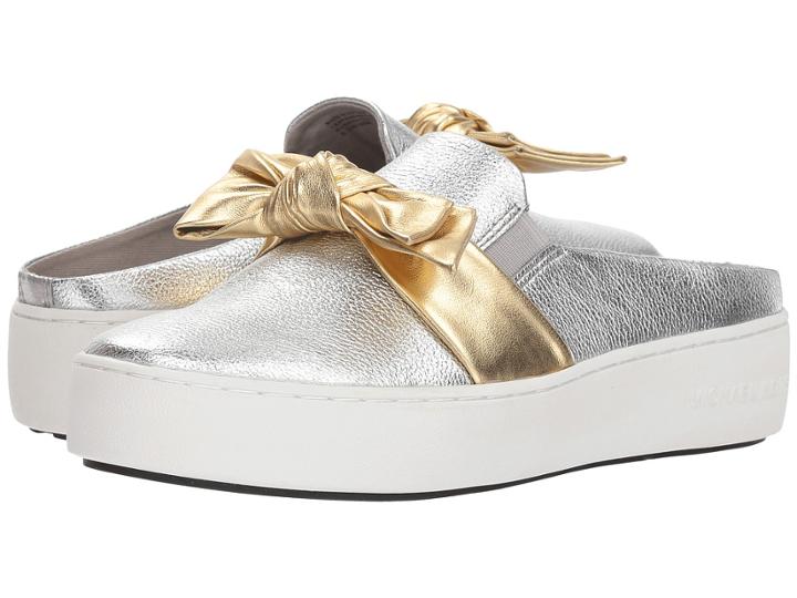 Michael Michael Kors Willa Slip-on Mule (silver/pale Gold) Women's Clog/mule Shoes