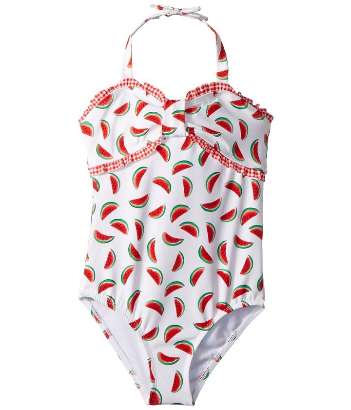 Janie And Jack One-piece Swimsuit (toddler/little Kids/big Kids) (watermelon) Girl's Swimsuits One Piece
