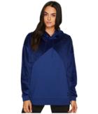Puma Fabric Block Oversized Hoodie (blue Depths) Women's Sweatshirt