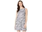Nine West Chiffon Sleeveless Bias Cut Trapeze Dress (navy/ivory) Women's Dress