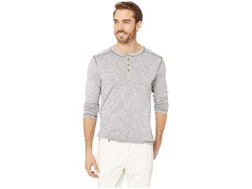 Vintage 1946 Space Dyed Jersey Henley (light Grey) Men's Clothing