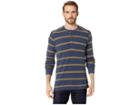 Toad&co Framer Long Sleeve Henley (deep Navy Stripe) Men's Long Sleeve Pullover