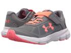 Under Armour Kids Ua Gps Rave 2 Ac (little Kid) (zinc Gray/brilliance) Girls Shoes